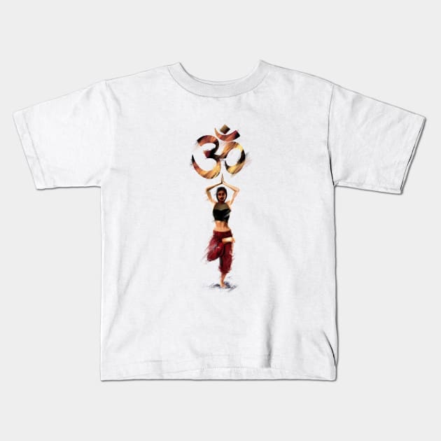 Tree Pose Kids T-Shirt by ILYOart